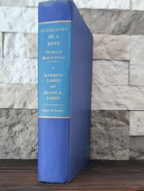 Vintage 1954 Biography of a Bank: The Story of Bank of America Rare 1st Edition